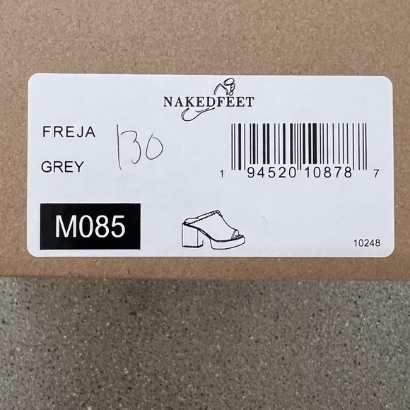 Naked Feet FREJA IN GREY HEELED SANDALS - Picture 5 of 7